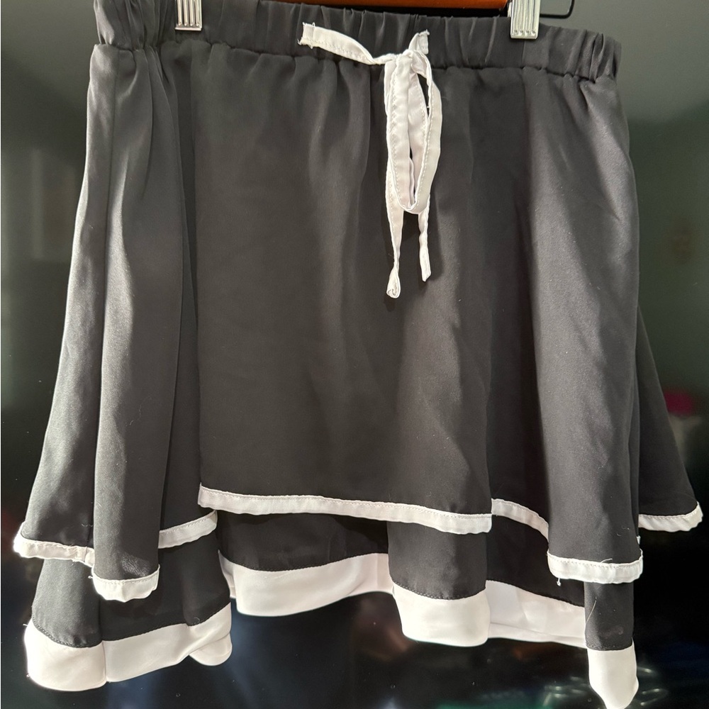 Hot & Delicious Black and White High-Low Skirt